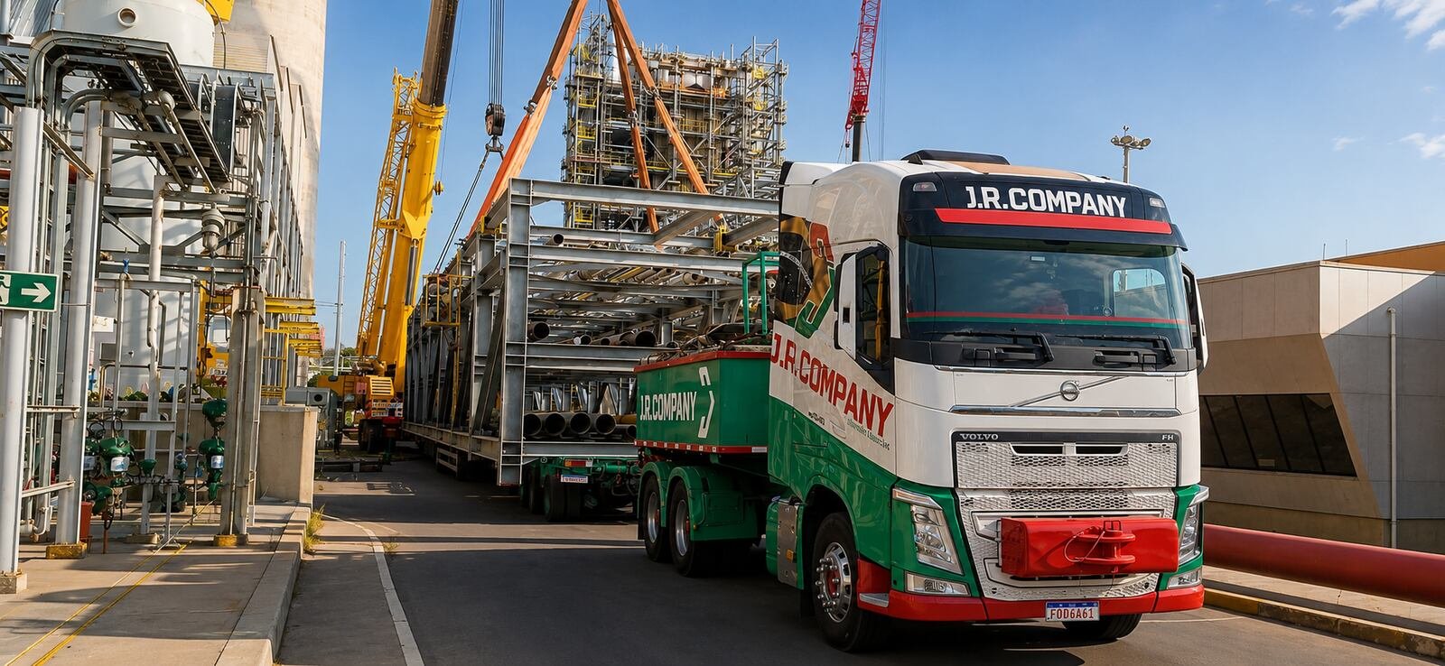 Imetame — quatro pipe racks industriais de 70 toneladas em Guaíba/RS