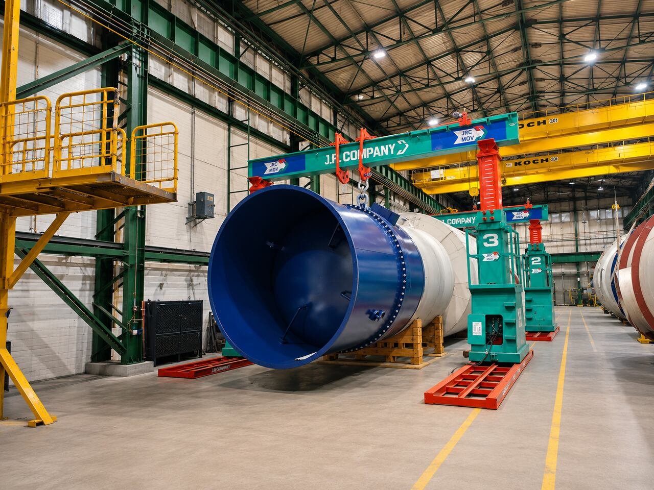 Movimentação de vaso de pressão — operação Inpasa